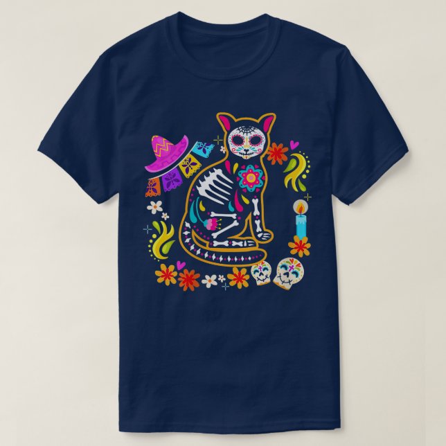Womens Chihuahua Skeleton Mexican Day Of Dead Dia  T-Shirt (Design Front)