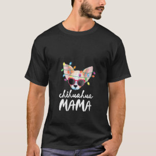 Womens Chihuahua Xmas Tree Lights Dog Mom Dad Chri T-Shirt