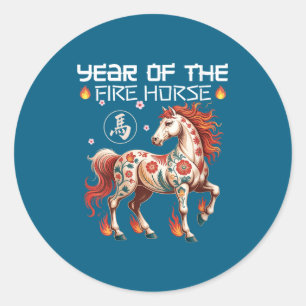 Women's Chinese New Year 2026 Zodiac Lunar New Yea Classic Round Sticker