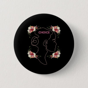 Women's CHOICE Floral Silhouette Design Button