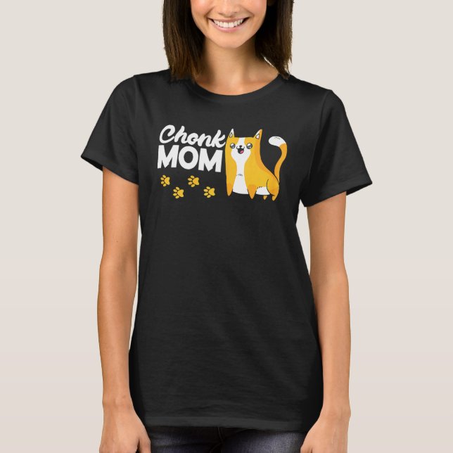 Womens Chonk Mum Cat  T-Shirt (Front)