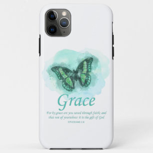 Womens Christian Bible Butterfly Verse: Grace Case-Mate iPhone Case