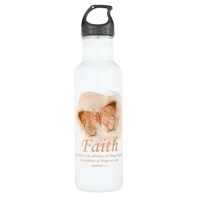 Women's Christian Bible Verse Butterfly: Faith 710 Ml Water Bottle (Front)