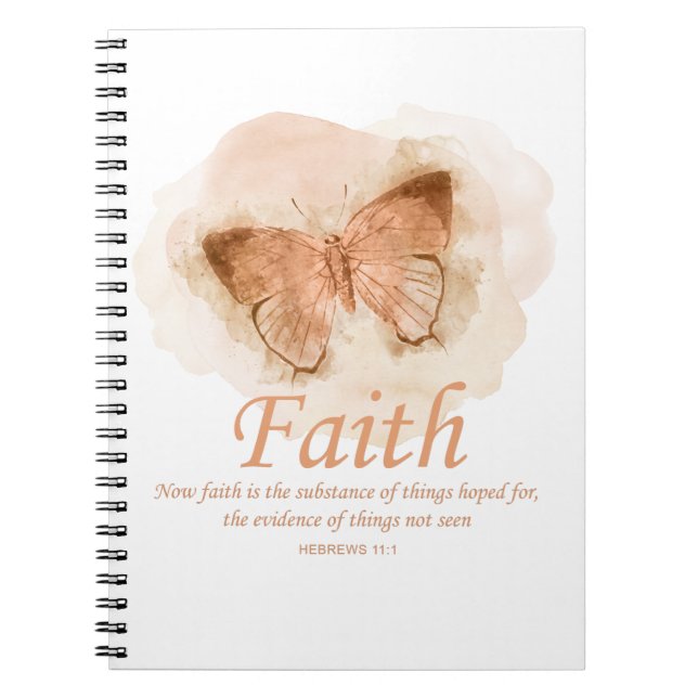 Women's Christian Bible Verse Butterfly: Faith Notebook (Front)