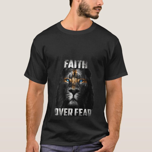 Womens Christian Jesus Faith Over Fear Religious L T-Shirt (Front)