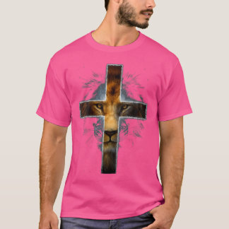Womens Christian Jesus Lion Of Tribe Judah Cross G T-Shirt