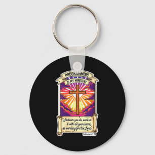 Womens Christian Programmer Programming Is My Mini Key Ring