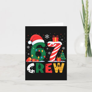Womens Christmas 67 Crew Brainrot Funny Candy Cane Card