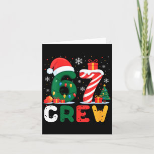 Womens Christmas 67 Crew Brainrot Funny Candy Cane Card
