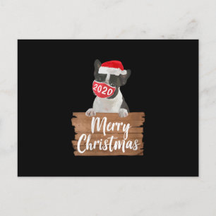 Womens Christmas Dog Gift Boston Terrier 2020 Mask Postcard
