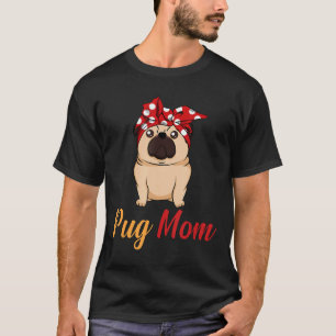 Womens Christmas Dog Lovers Cute Pug Mum T-Shirt