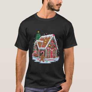 Womens Christmas Gingerbread House Candy Cane X-ma T-Shirt