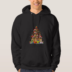 Womens Christmas Pajama German Shepherd Tree Xmas Hoodie