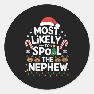 Womens Christmas Party Most Likely To Sil The Gran Classic Round Sticker