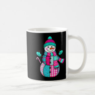 Womens Christmas Patchwork Snowman Preppy Retro Me Coffee Mug