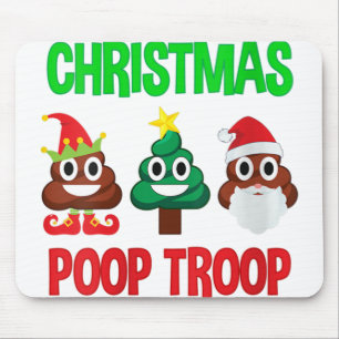 Womens christmas poop troop poop emoji mouse pad