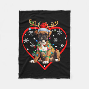 Womens Christmas Reindeer Santa Love Boxer Lovers  Fleece Blanket