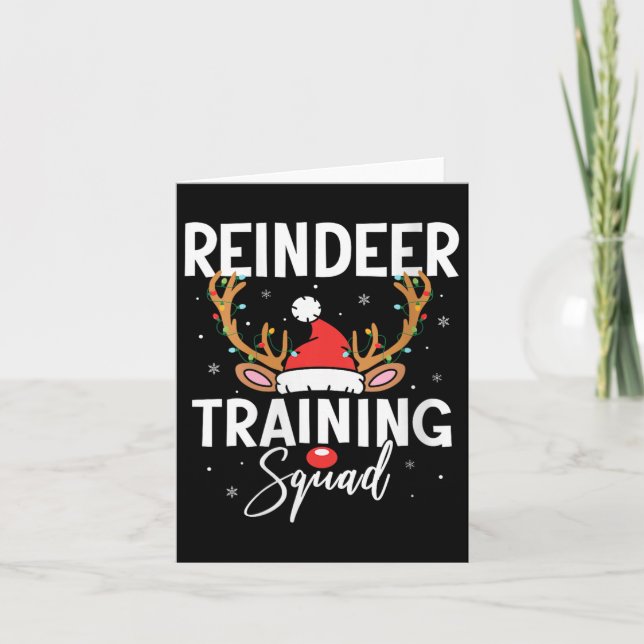 Womens Christmas Running Team Funny Reindeer Train Card (Front)