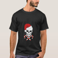Womens Christmas Skull Funny Candy Cane Santa Clau