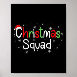 Womens Christmas Squad Matching Family Group Santa Poster