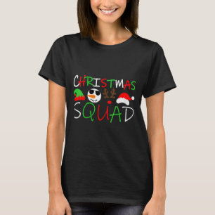 Womens Christmas Squad Reindeer Elf Santa Snowman  T-Shirt