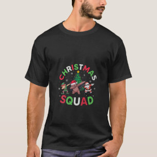 Womens Christmas Squad Santa Bat Elf Dabbing Match T-Shirt