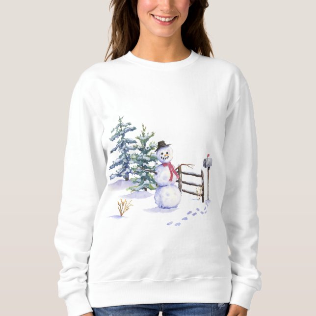 Women's Christmas Sweatshirt with Snowman (Front)