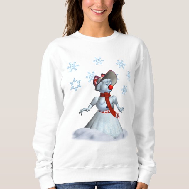 Women's Christmas Sweatshirt with Snowman (Front)
