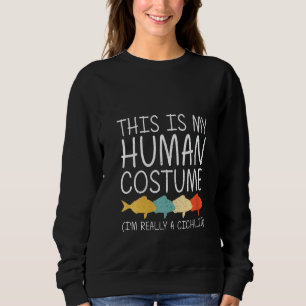 Womens Cichlid Halloween Human Costume Angelfish F Sweatshirt