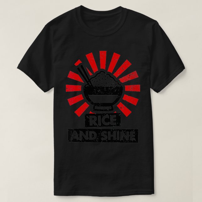 Womens Clever Pun RiceAndShine Sun Asian Foodie VN T-Shirt (Design Front)