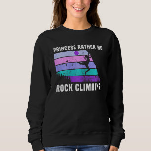 Womens Climb Like Girl Retro Sunset Princess Rathe Sweatshirt