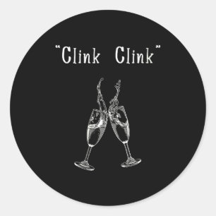 Womens Clink Clink V-neck Classic Round Sticker