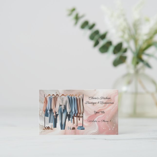 Women's Clothing Boutique Accessory Business Card (Standing Front)