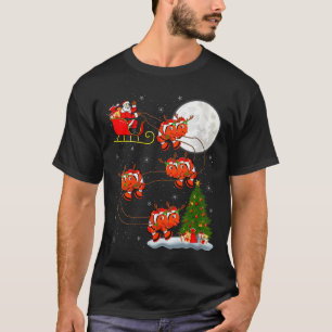 Womens Clown Fish Santa Sleigh Flying Funny Magica T-Shirt