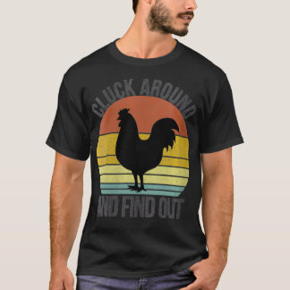 Womens Cluck Around and Find Out Chicken Vintage V T-Shirt