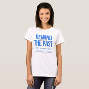 Women's Cobalt Blue Rewind The Past Y2K Graphic T- T-Shirt