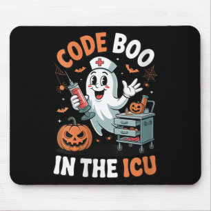 Womens Code Boo In The Icu Funny Medical Halloween Mouse Pad
