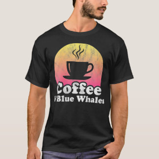 Womens Coffee and Blue Whales Blue Whale VNeck T-Shirt