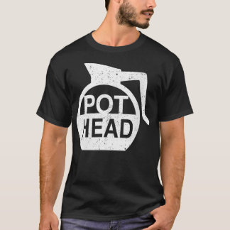 Womens Coffee Pot Head VNeck  T-Shirt