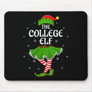 Womens College Elf Christmas Family Girls Women El Mouse Pad