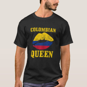 Womens Colombian Queen Colombia Flag Pride Vintage T-Shirt
