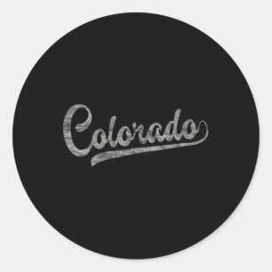 Womens Colorado Baseball Fan Tee Vintage Rocky Mou Classic Round Sticker
