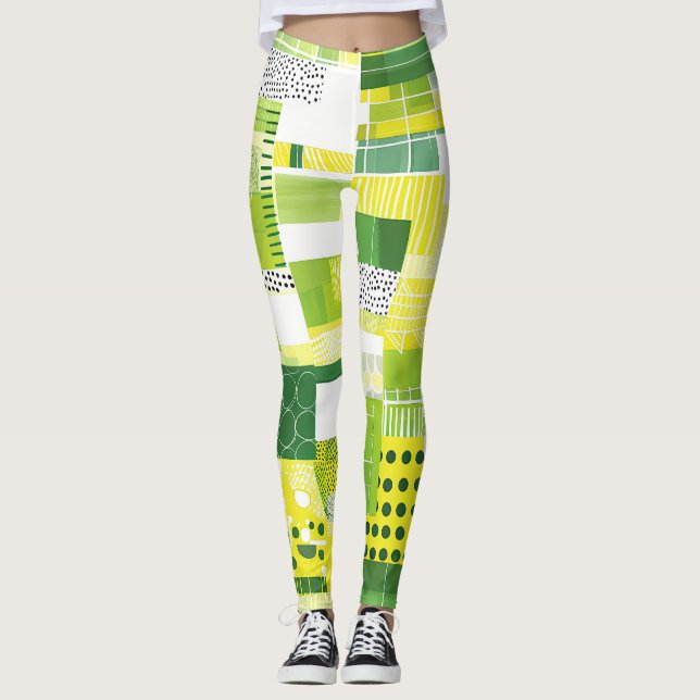 Women's Colourful Pattern Leggings – Vibrant (Front)