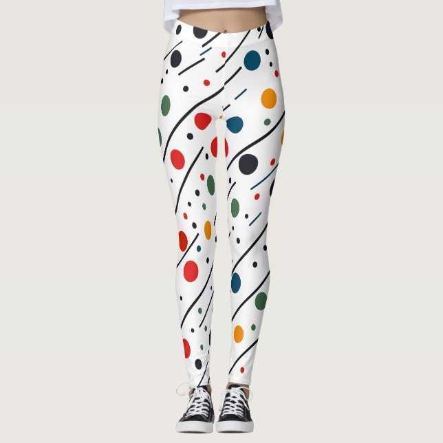 Women's Colourful Pattern Leggings – Vibrant (Front)