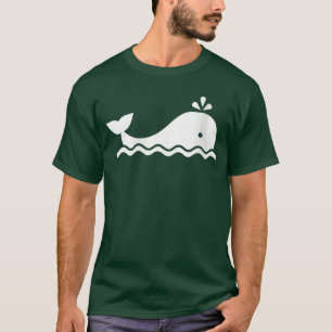 Womens Comic whale VNeck retro T-Shirt