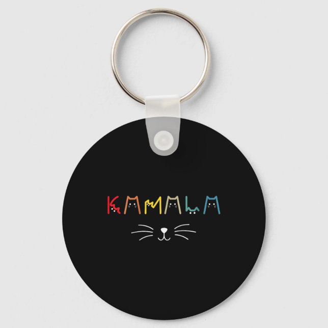 Womens Commala Cat Lettering Positive Funny Cat Le Key Ring (Front)