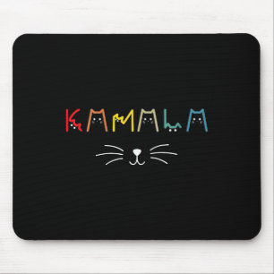 Womens Commala Cat Lettering Positive Funny Cat Le Mouse Pad