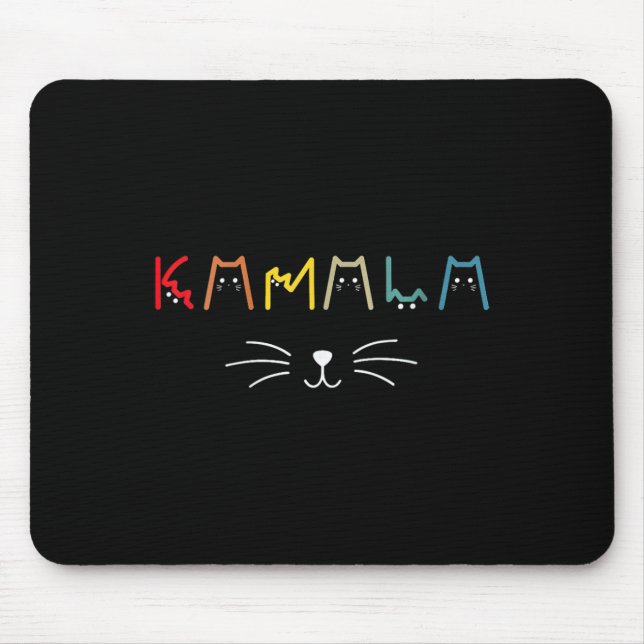 Womens Commala Cat Lettering Positive Funny Cat Le Mouse Pad (Front)