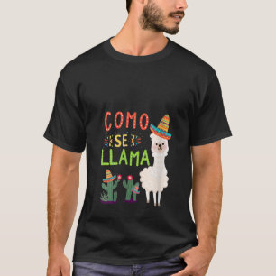 Womens Como Se Llama Funny Cinco De Mayo Mexican V T-Shirt
