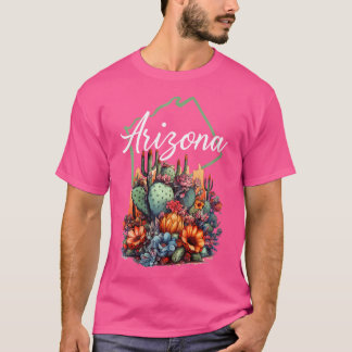 Womens Cool Arizona Blooming Flowers Cactus Outdoo T-Shirt